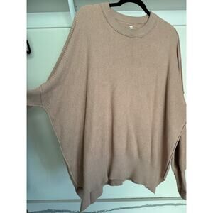 Women's Nude Sweater Beige‎ Oversized Dolman Sleeve Size Large